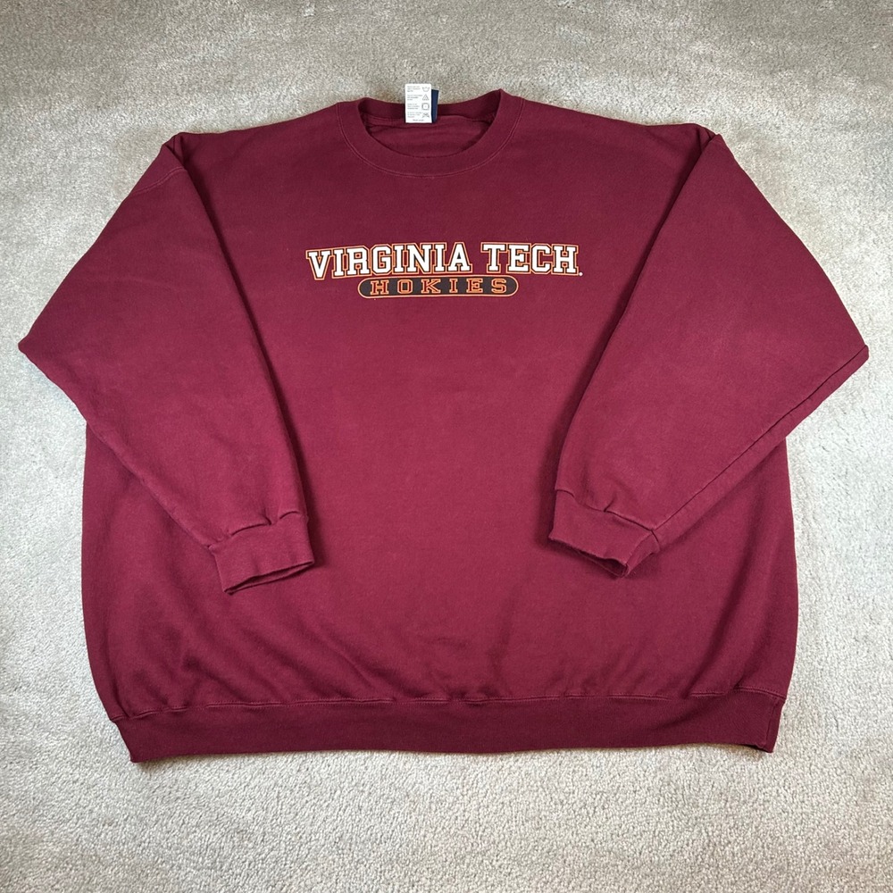 AS Sports Virginia Tech Hokies Sweatshirt Mens 2XL Maroon Embroidered NCAA Logo